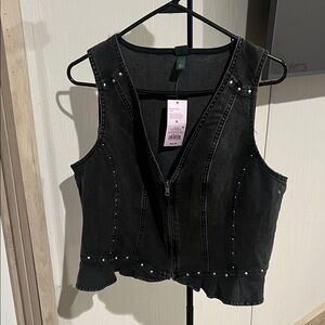 Wild Fable Black Studded Denim Vest